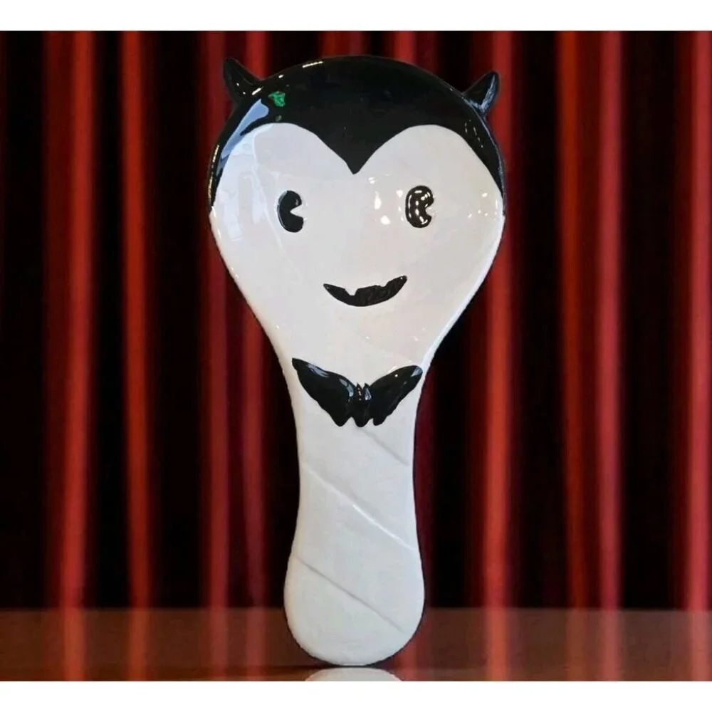 New Spooky Black & White Halloween Dracula Vampire Kitchen Spoon Rest Decor